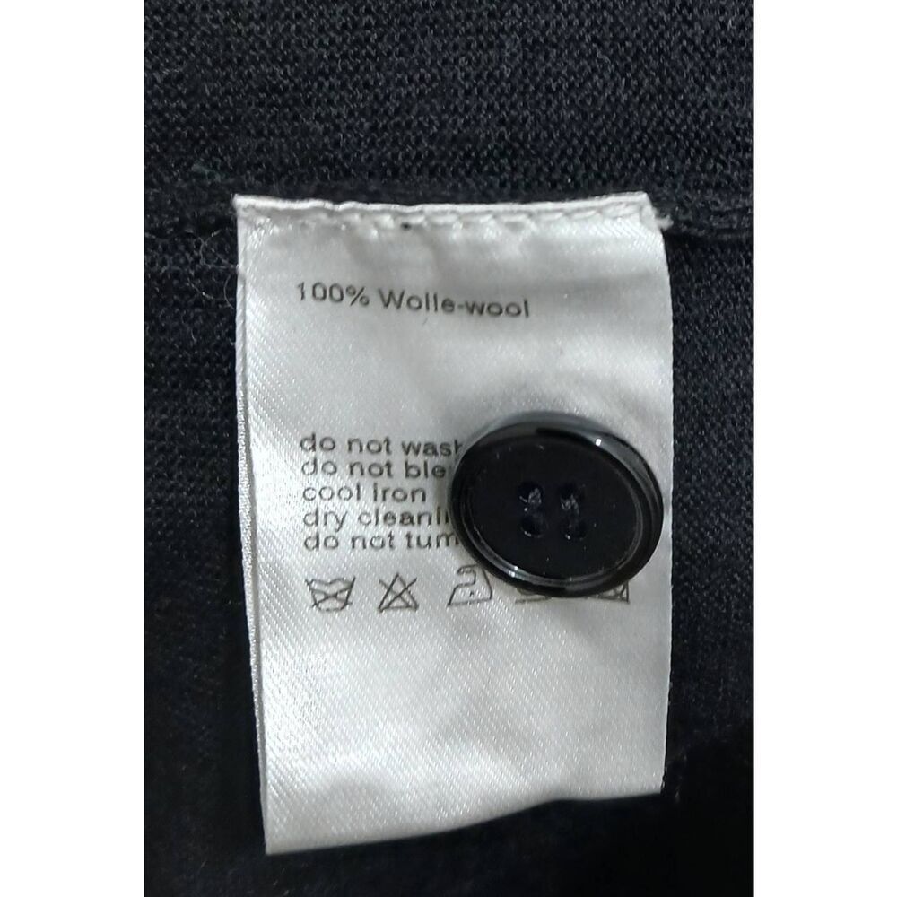 Akris punto womens fine thin merino wool long cardigan sweater black - Picture 7 of 8